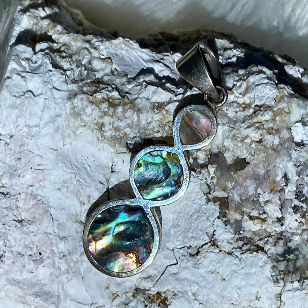 Mermaid Energy! Rainbow Abalone Shell Pendant in Sterling Silver (Includes Silver Chain) - Earth Family Crystals