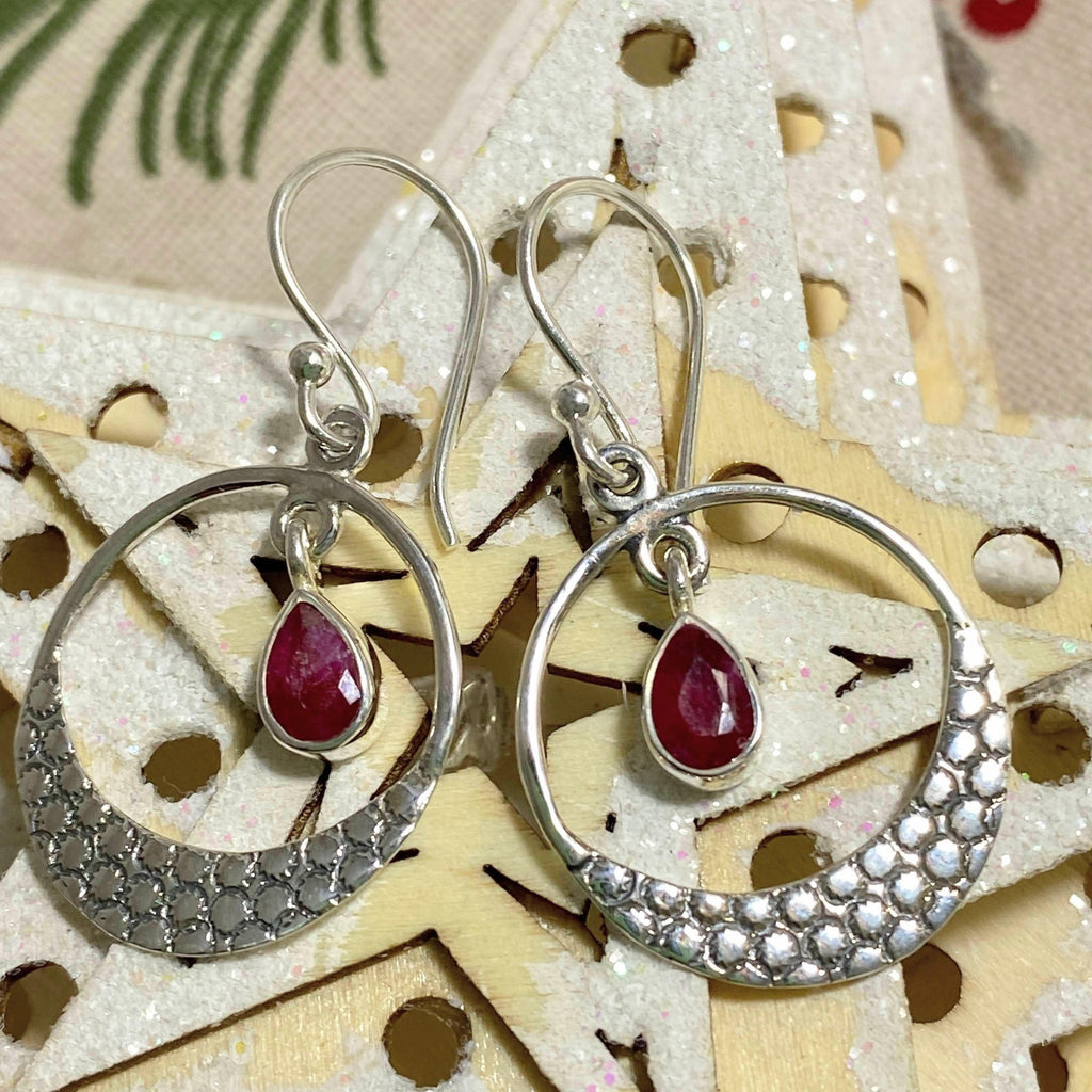 Lush Ruby Red Earrings in Sterling Silver - Earth Family Crystals