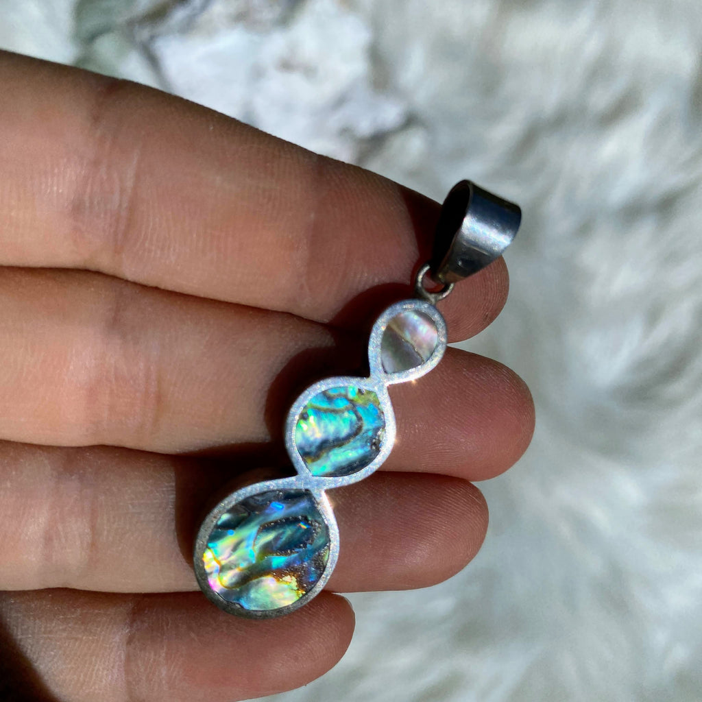 Mermaid Energy! Rainbow Abalone Shell Pendant in Sterling Silver (Includes Silver Chain) - Earth Family Crystals