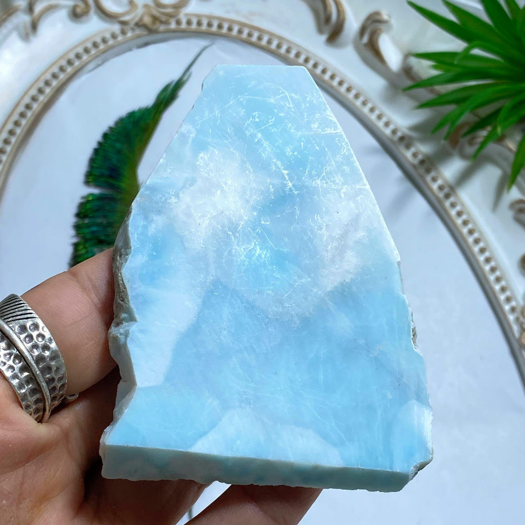 Ocean Blue Unpolished Larimar Specimen From The Dominican Republic - Earth Family Crystals
