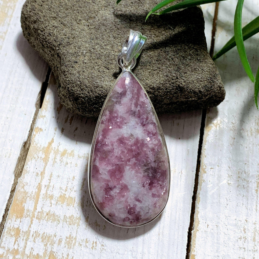 Shimmering Lilac Lepidolite & Milky Quartz Sterling Silver Pendant (Includes Silver Chain) #1 - Earth Family Crystals