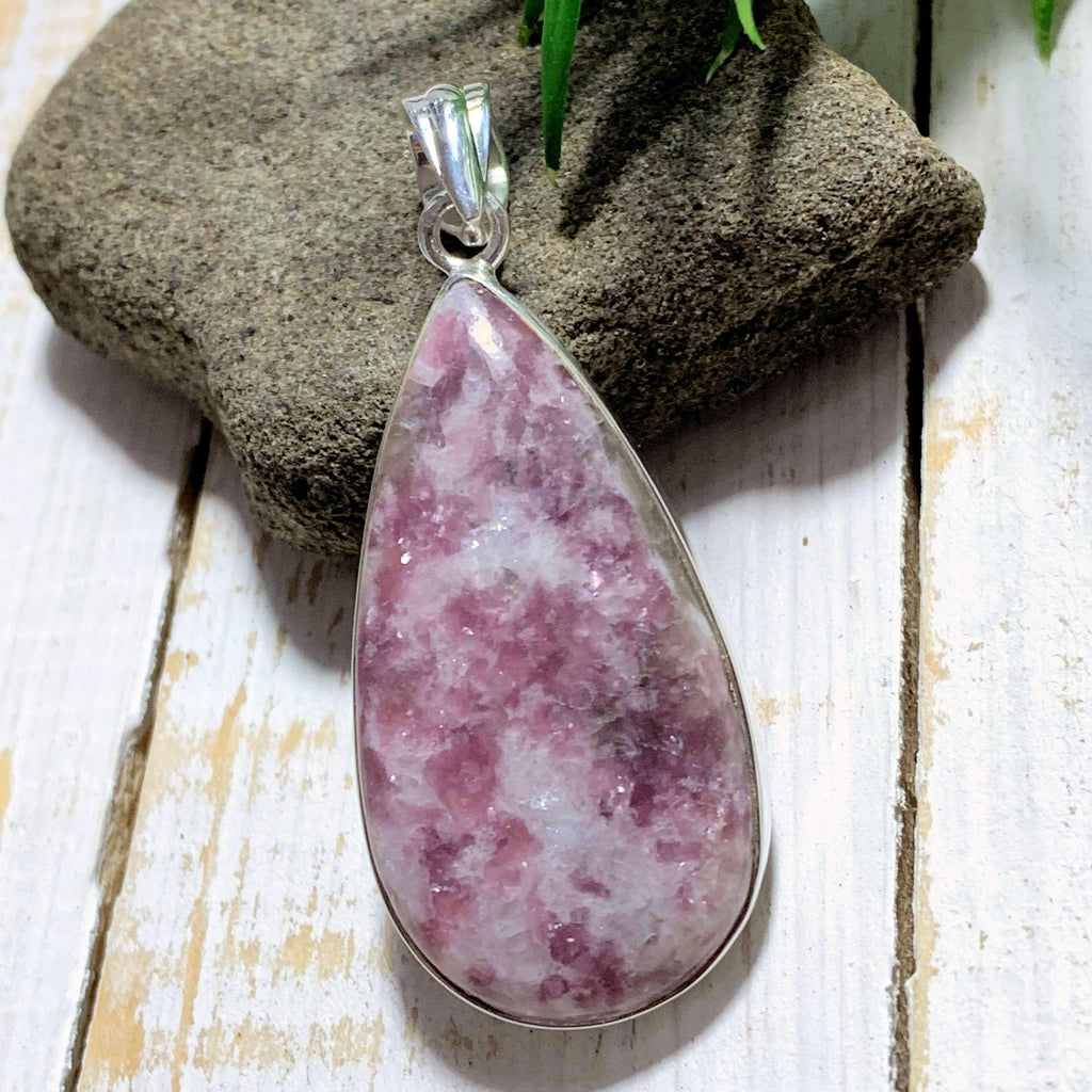 Shimmering Lilac Lepidolite & Milky Quartz Sterling Silver Pendant (Includes Silver Chain) #1 - Earth Family Crystals