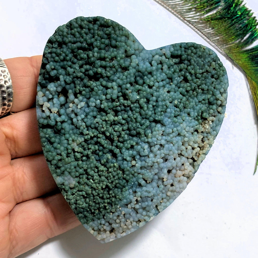 Incredible Colors Large Grape Agate Partially Polished Love Heart - Earth Family Crystals