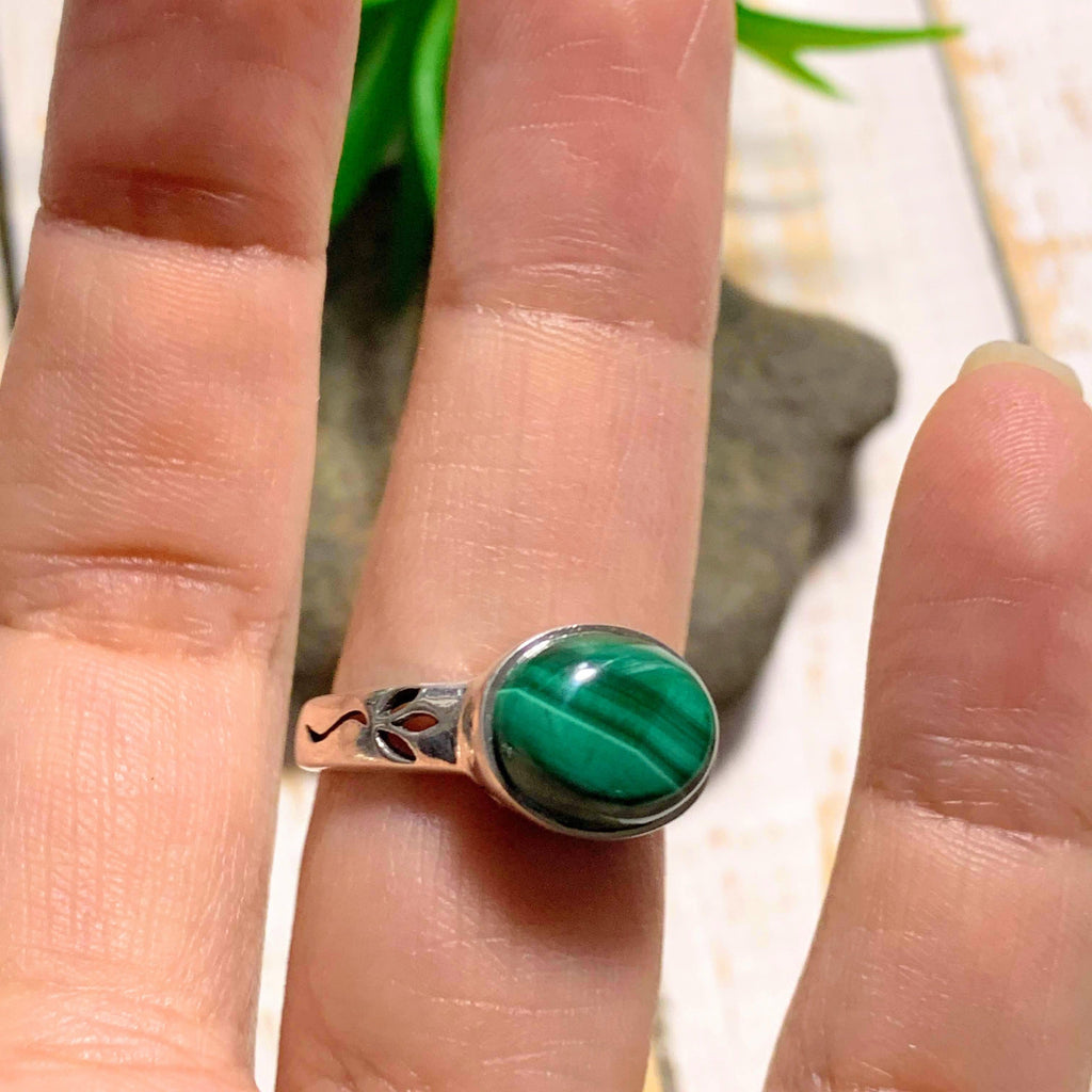 Delightful Green Patterns Malachite Sterling Silver Ring (Size 7) - Earth Family Crystals