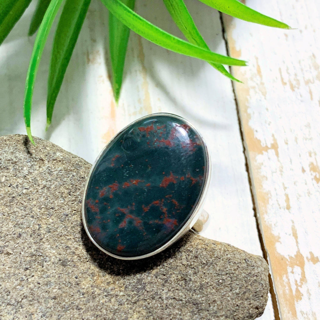 Beautiful Bloodstone Ring in Sterling Silver ( Size: 6) - Earth Family Crystals