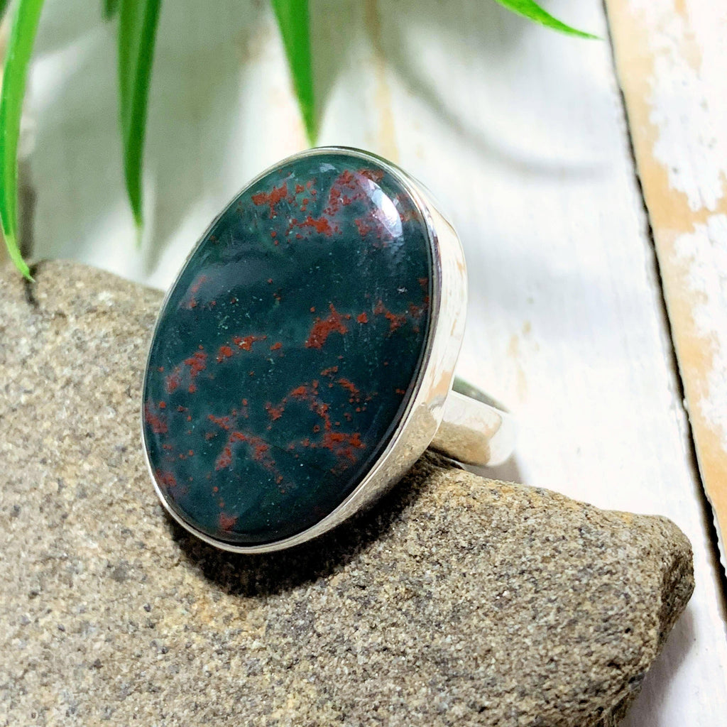 Beautiful Bloodstone Ring in Sterling Silver ( Size: 6) - Earth Family Crystals