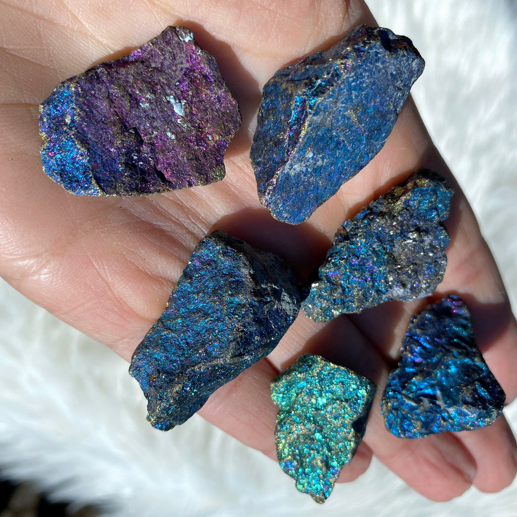 Set of 6~Natural Raw Peacock Ore (Bornite)  Specimen - Earth Family Crystals