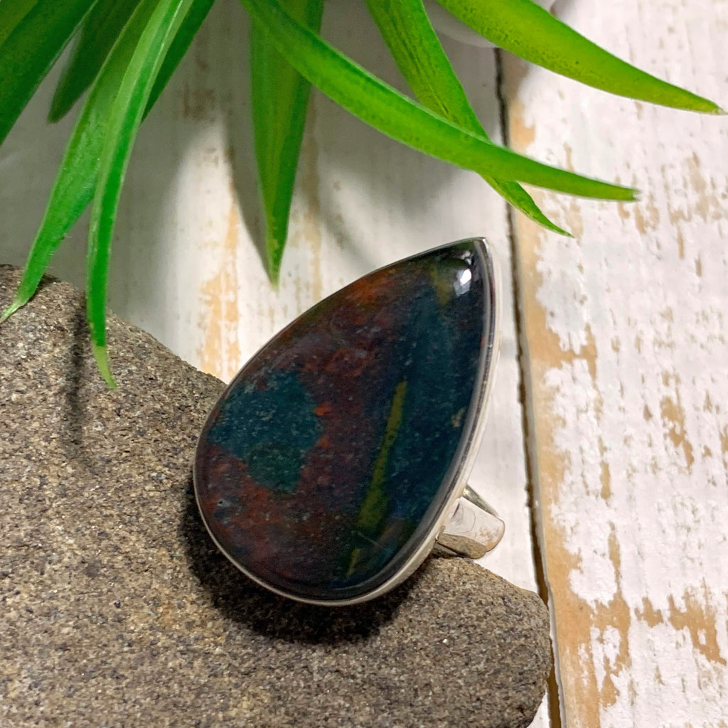 Beautiful Bloodstone Ring in Sterling Silver ( Size: 8) - Earth Family Crystals