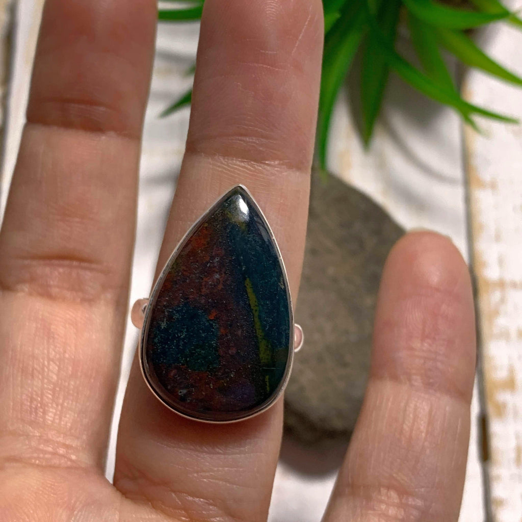 Beautiful Bloodstone Ring in Sterling Silver ( Size: 8) - Earth Family Crystals