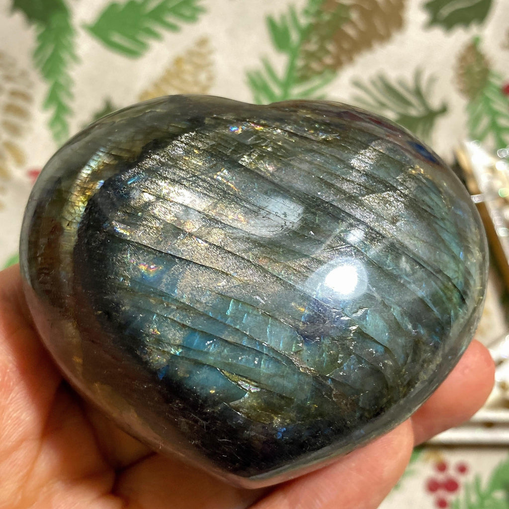 Mysterious Flashes Large Labradorite Heart Carving From Madagascar #2 - Earth Family Crystals