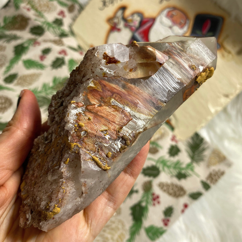 Incredible Large Natural Angel Phantom Quartz Point From Brazil - Earth Family Crystals