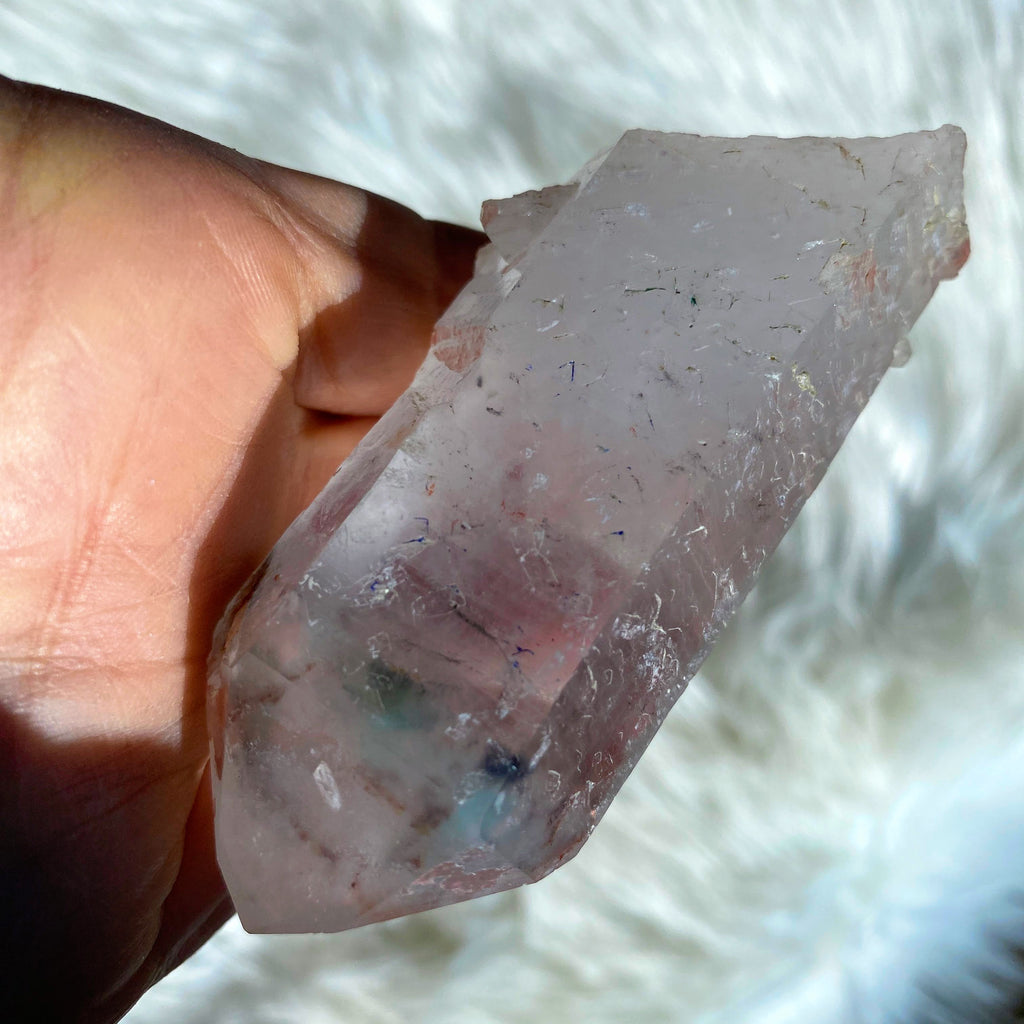 Very Rare! Genuine Blue Ajoite Quartz Natural point From Messina, South Africa - Earth Family Crystals