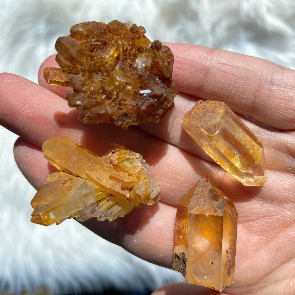 Set of 4~Natural Golden Healer Quartz Self Healed Specimen From Arkansas - Earth Family Crystals