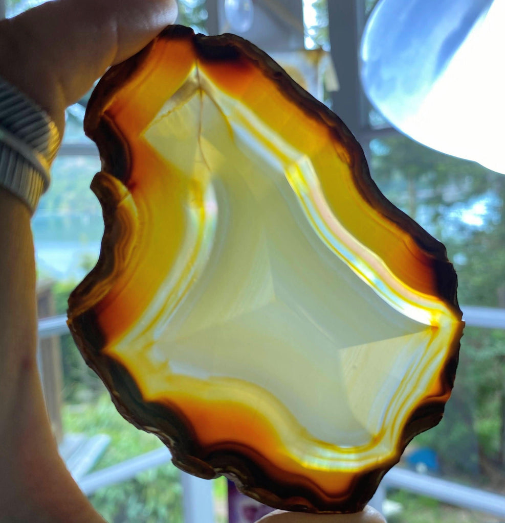One Iris Rainbow Agate Holographic Slice ~ Locality: Indonesia - Earth Family Crystals