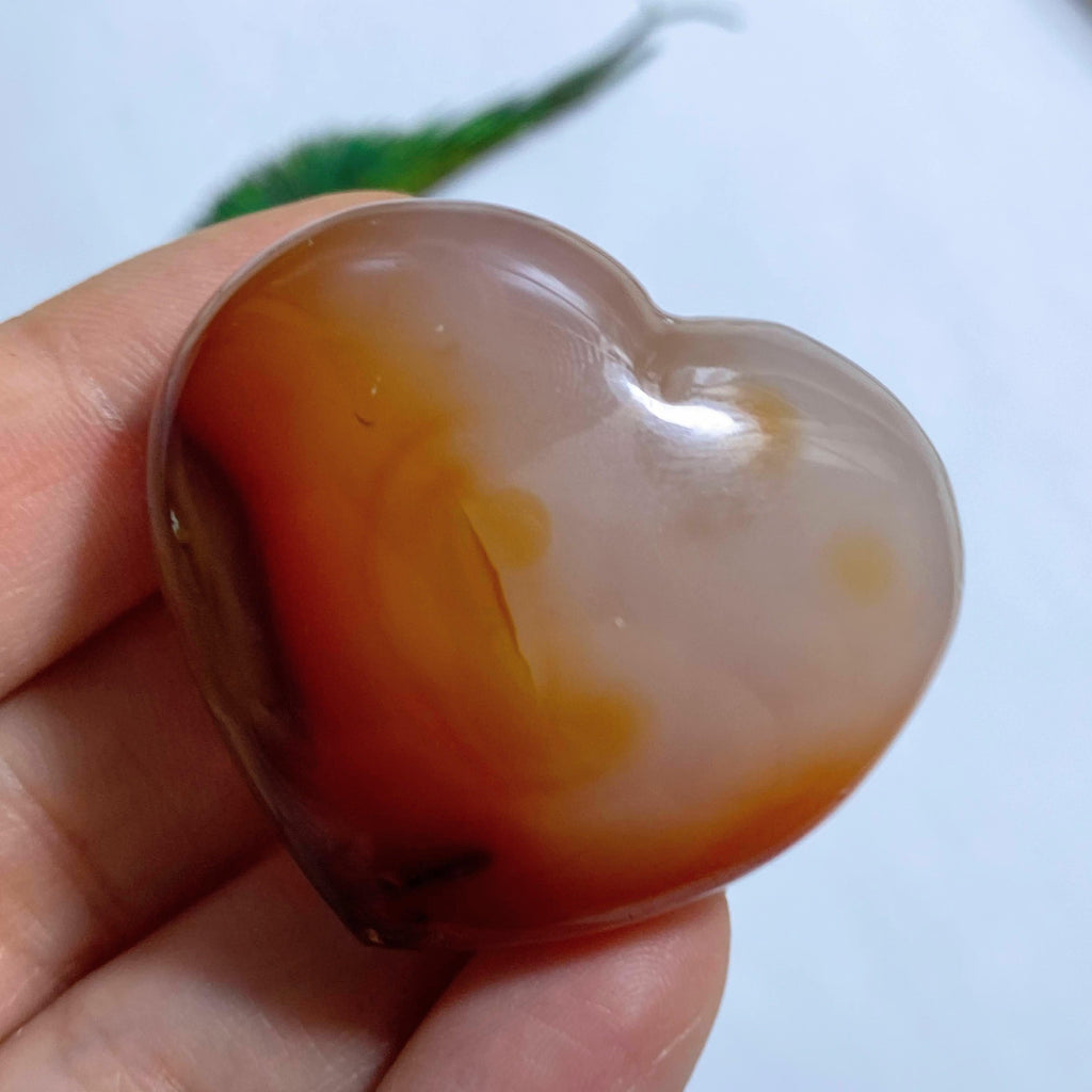 Carnelian Small Hand Held Heart From Madagascar - Earth Family Crystals