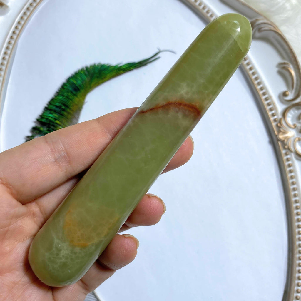 Gorgeous Green Onyx Wand Carving - Earth Family Crystals
