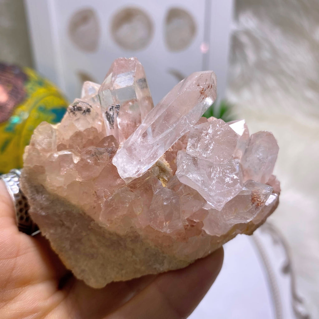 Rare~ Pink Samadhi Quartz Cluster From The Himalayas - Earth Family Crystals