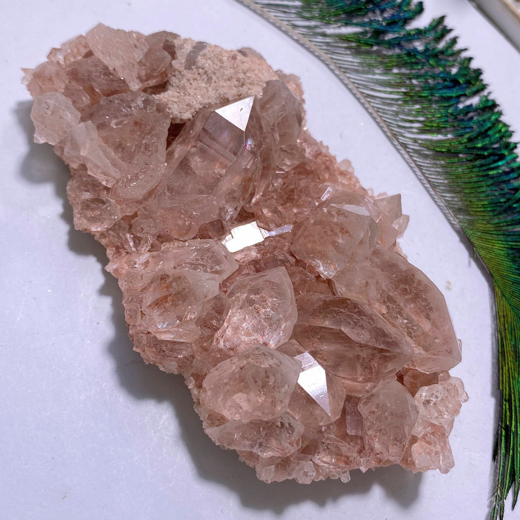Rare~ Pretty Rosy Pink Samadhi Quartz Cluster With Self Healing - Earth Family Crystals