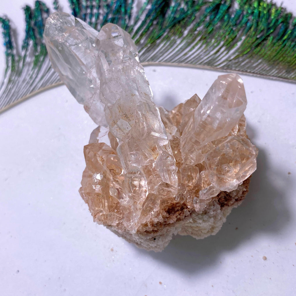 Rare~ Incredible Skeletal Point Formation Pink Samadhi Quartz Cluster - Earth Family Crystals