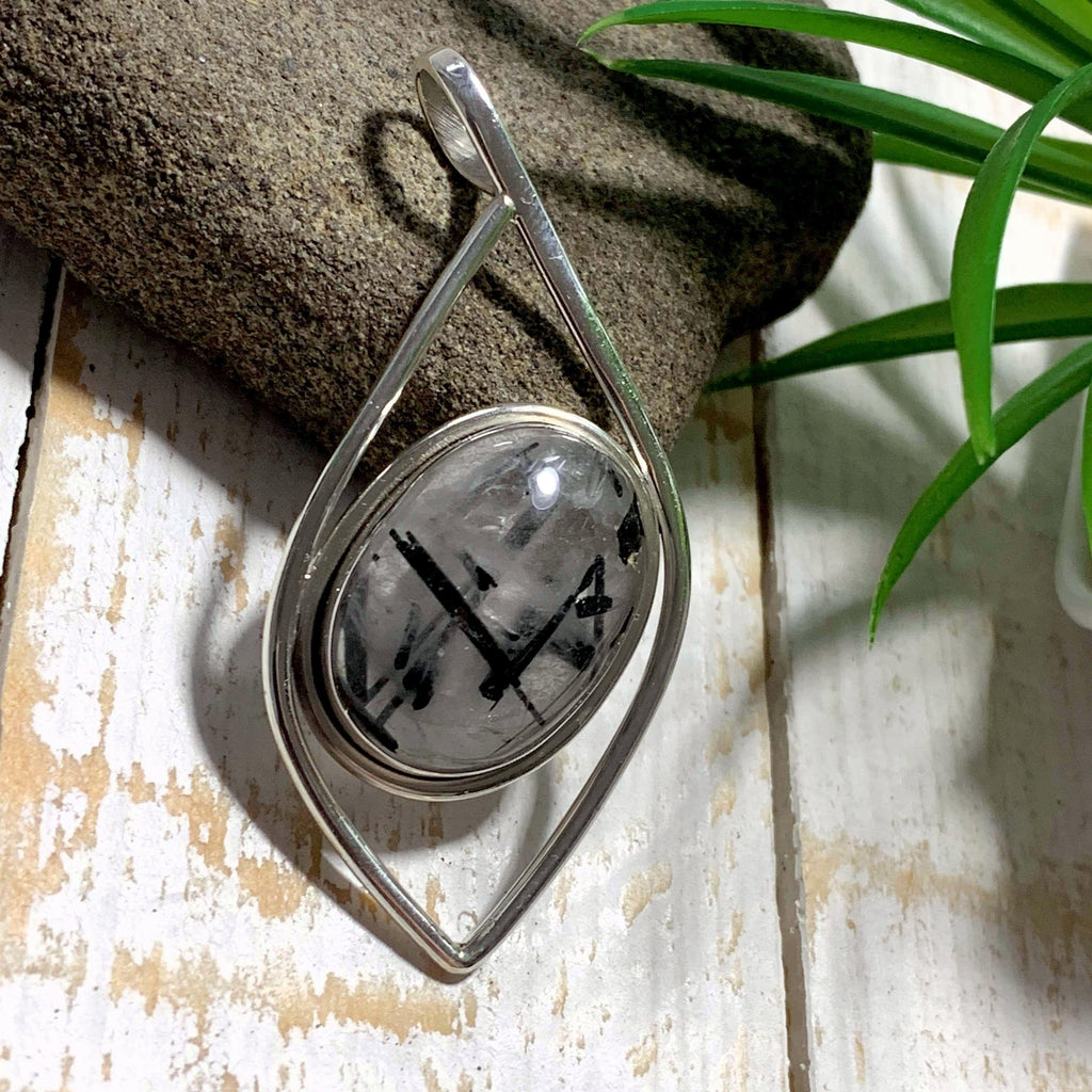 Tourmalated Quartz Pendant in Sterling Silver (Includes Silver Chain) - Earth Family Crystals