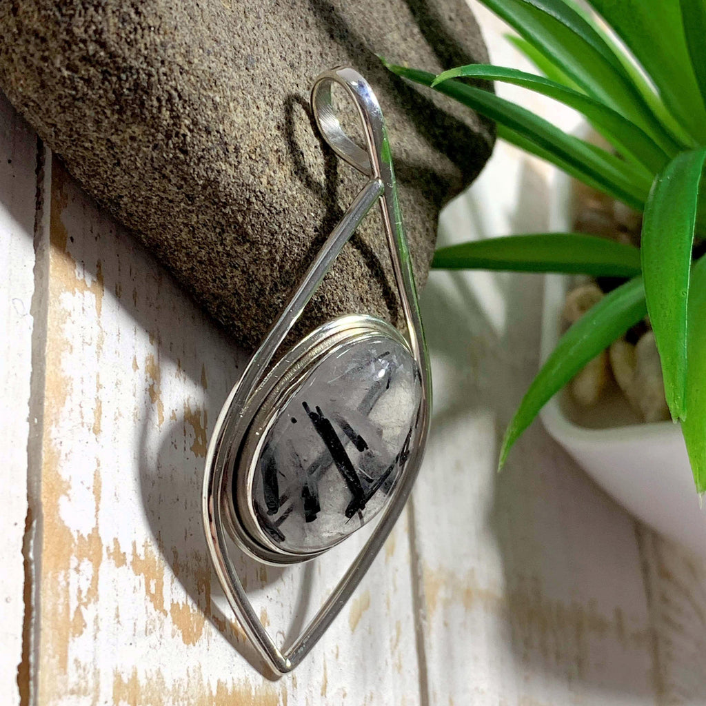 Tourmalated Quartz Pendant in Sterling Silver (Includes Silver Chain) - Earth Family Crystals