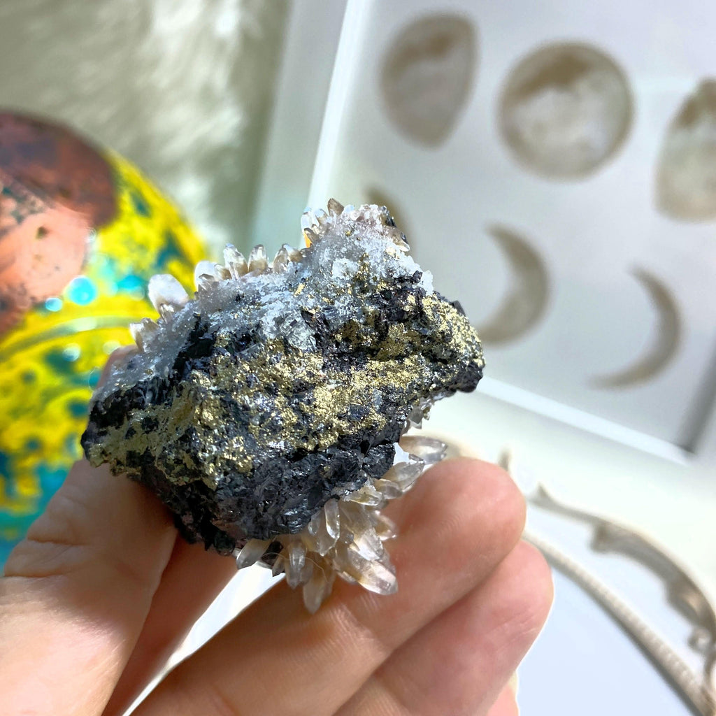 Rare Sphalerite, Druzy Quartz & Pyrite Natural Collectors Specimen~ From Naica Mine, Mexico - Earth Family Crystals