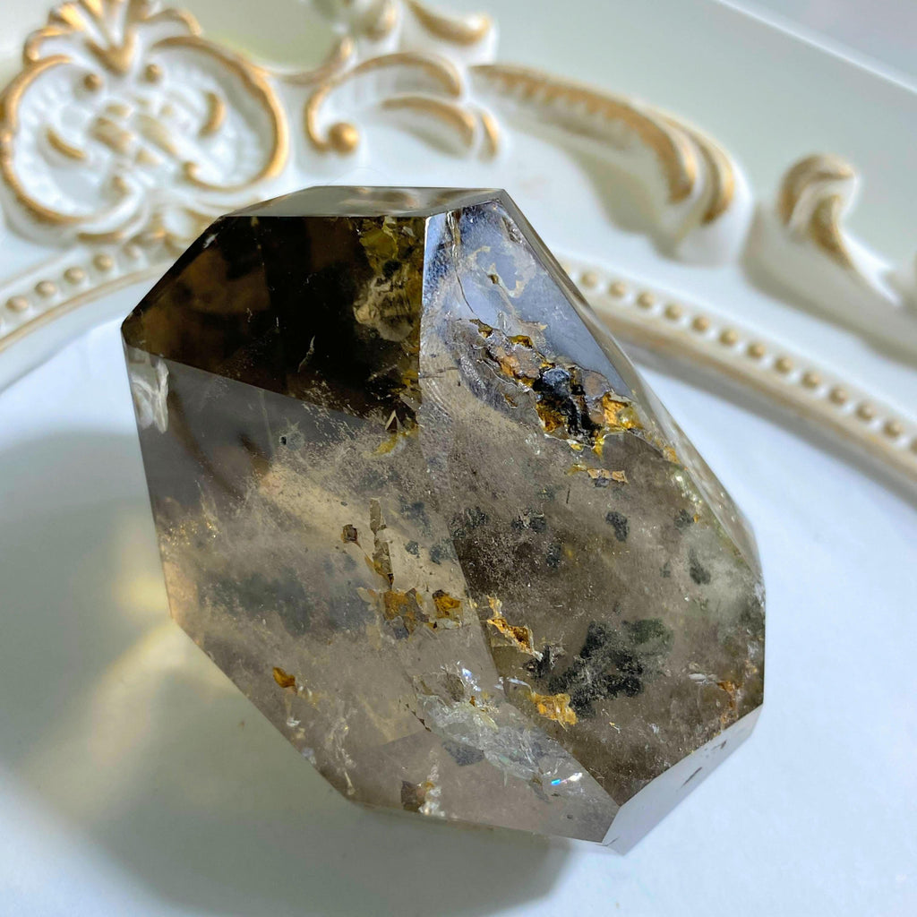 Smoky Quartz Partially Polished Specimen With Hematite Inclusions~ Locality: Brazil - Earth Family Crystals