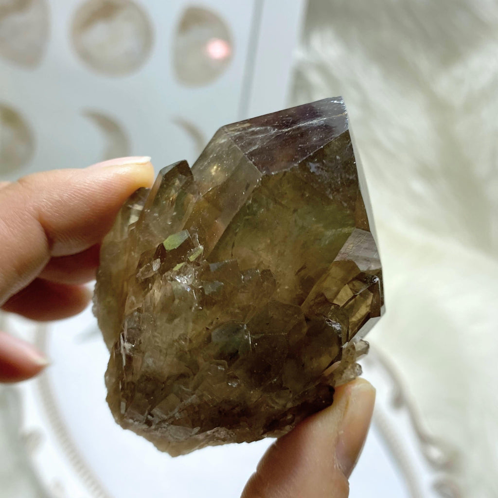 Natural Citrine Kundalini Elestial Phantom Cluster Specimen~Locality: Congo #1 - Earth Family Crystals