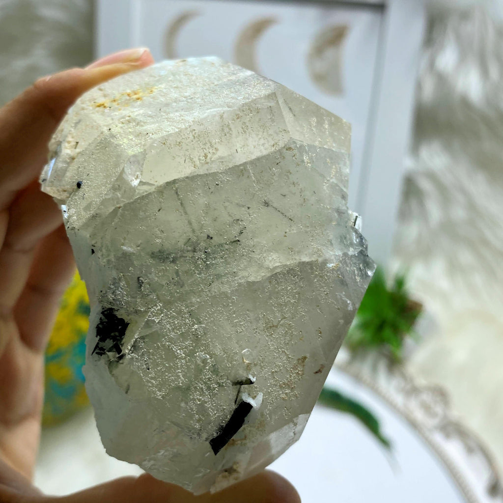 Clear Quartz Chunky Specimen With Rare & Unusual Clevelandite Inclusions from Minas Gerais, Brazil - Earth Family Crystals