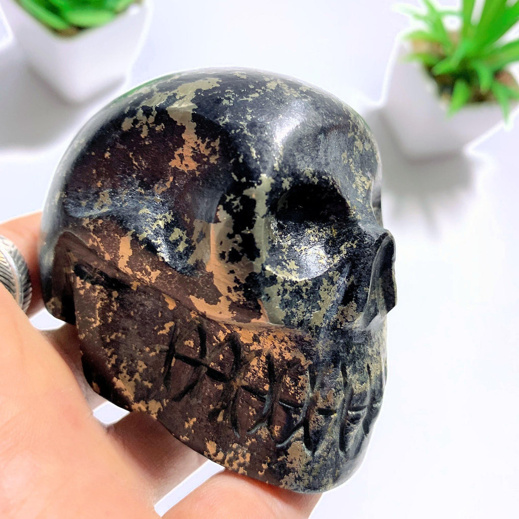 Rare Stone~Healers Gold Skull Carving Specimen From Arizona - Earth Family Crystals