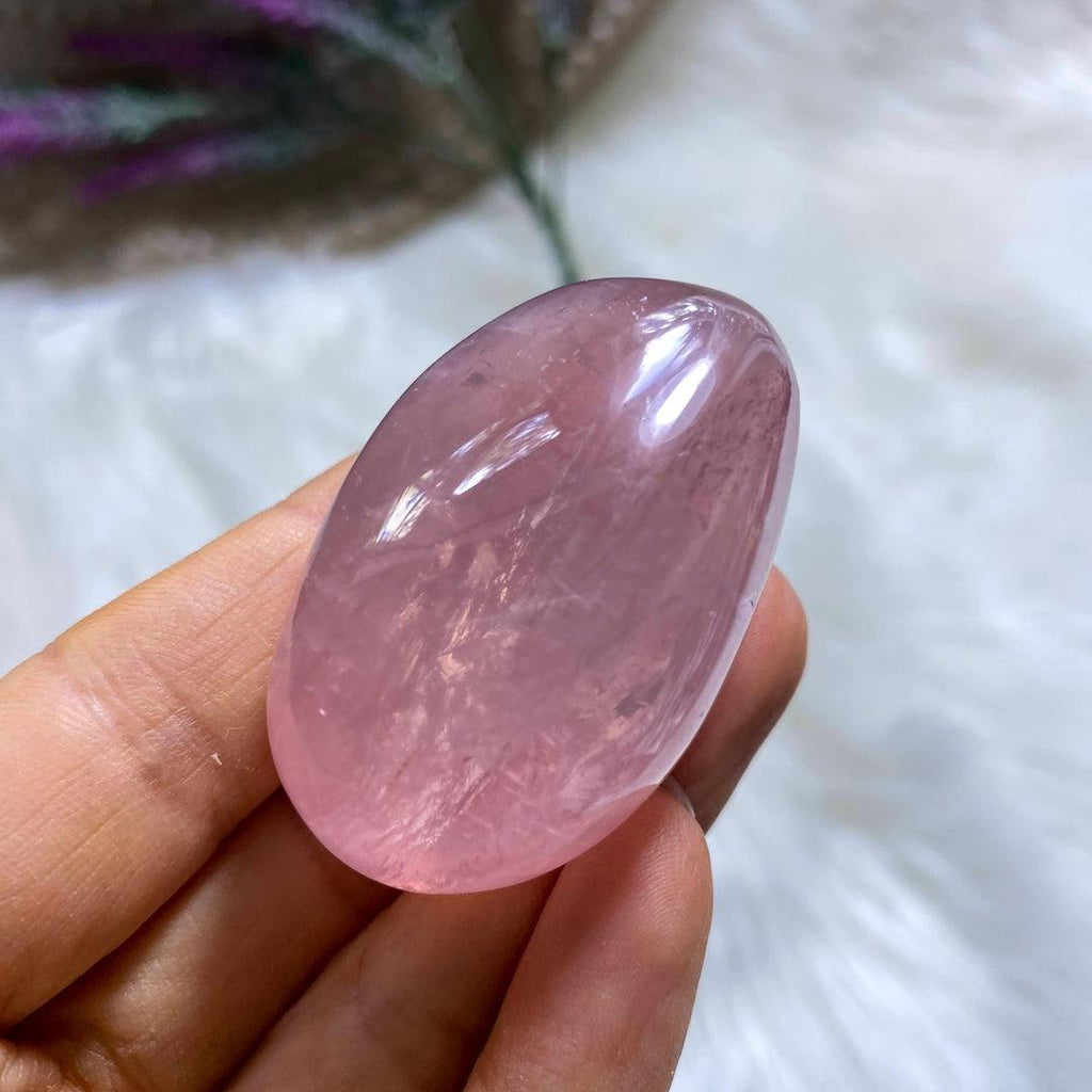 Gemmy Sweet Pink Rose Quartz Hand Held Specimen - Earth Family Crystals