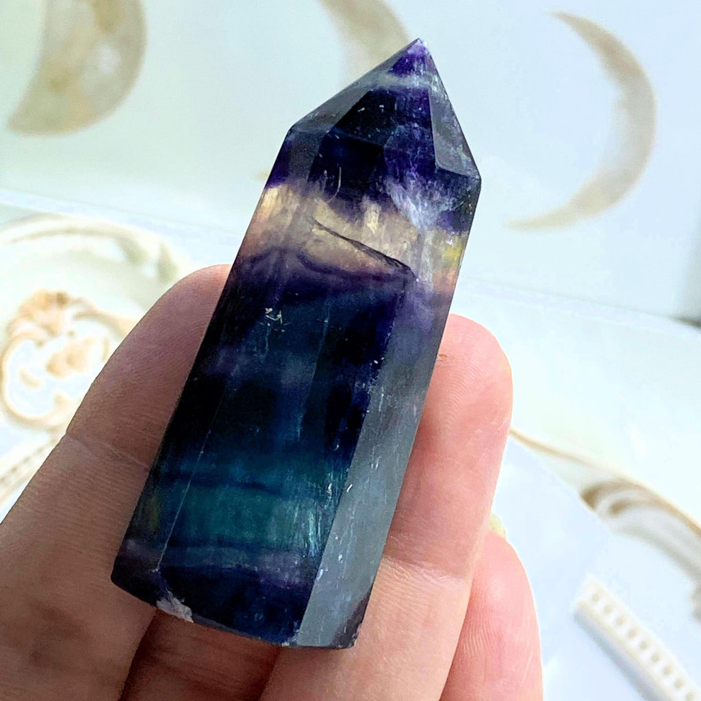 Rainbow Fluorite Polished Standing Tower -Ideal For Crystal Grids #1 - Earth Family Crystals