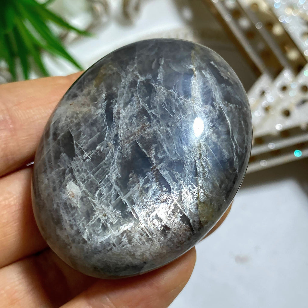 Very Flashy Mysterious Black Moonstone Hand Held Specimen - Earth Family Crystals
