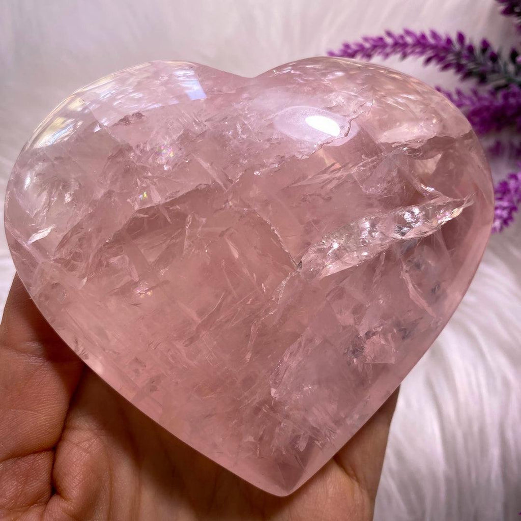RESERVED For Duchess.B~Gorgeous Gemmy XL Puffy Rose Quartz Heart Carving~ Locality: Brazil - Earth Family Crystals