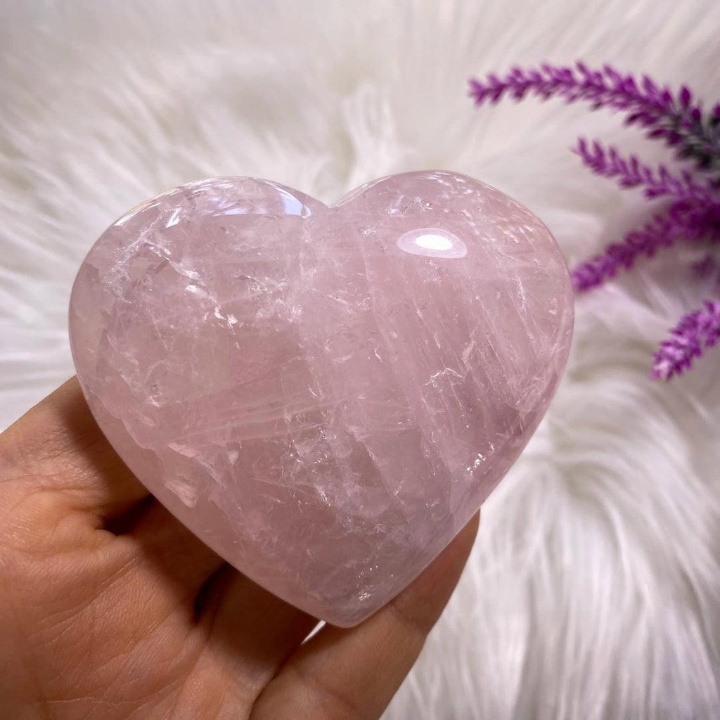 Lovely Rose Quartz Medium Heart Carving~ Locality: Brazil #1 - Earth Family Crystals