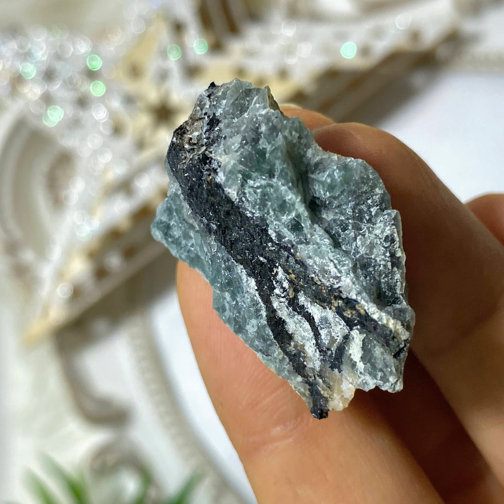 Rare & Unique Greenland Green Sodalite (Hackmanite) Uv Reactive & Agerine Specimen - Earth Family Crystals