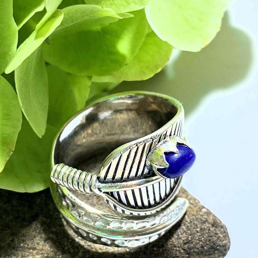 Gorgeous Lapis Lazuli Statement Sterling Silver Ring (Adjustable~Size 8.5-9.5) - Earth Family Crystals