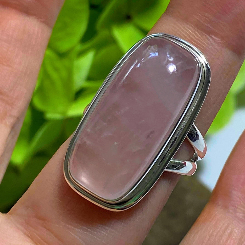Sweet Pink Rose Quartz Sterling Silver Ring (Size 9) - Earth Family Crystals