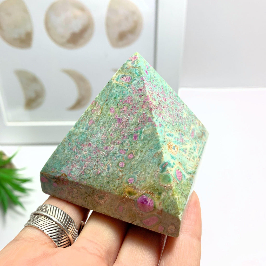 Ruby Fuchsite Large Pyramid Display Carving #1 - Earth Family Crystals