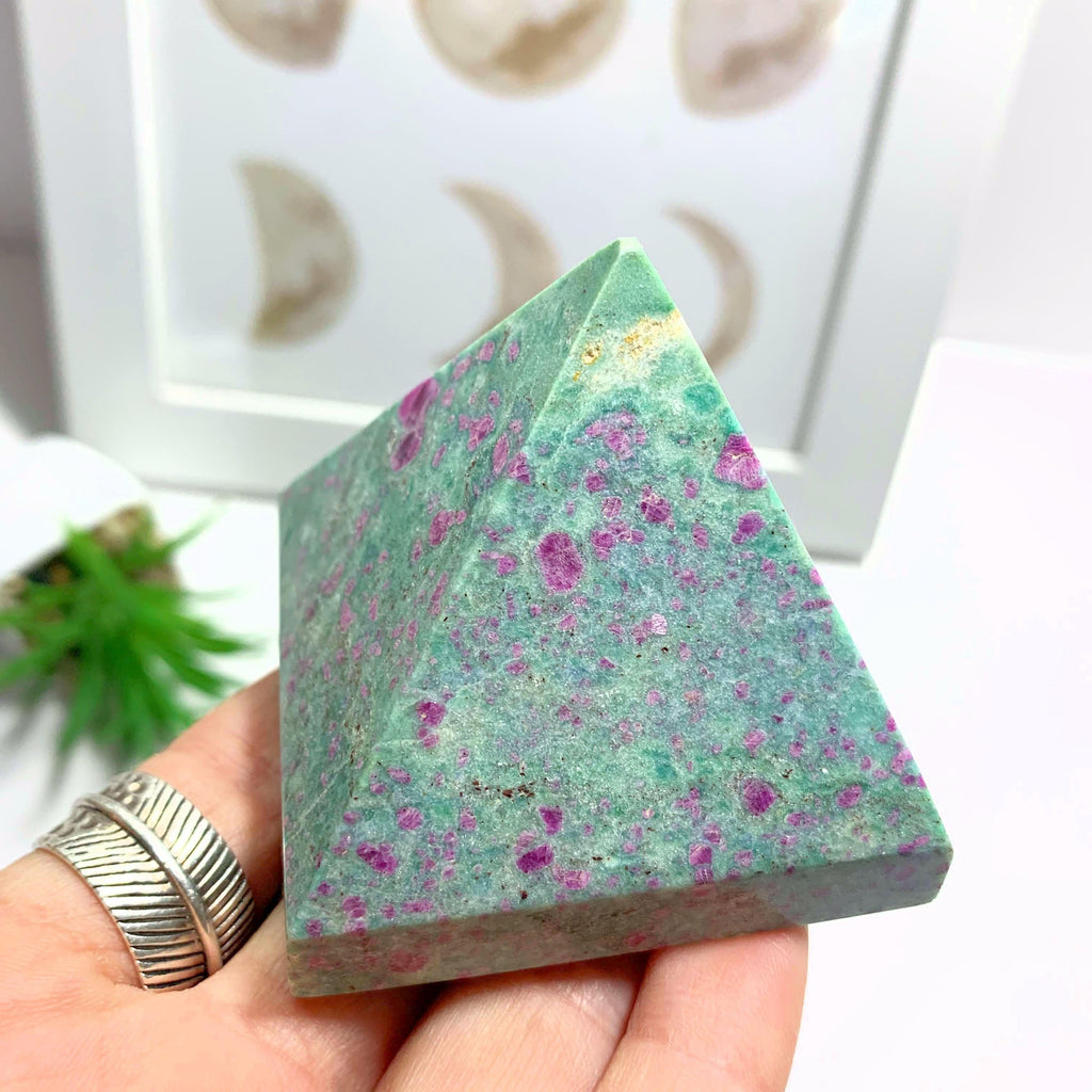 Ruby Fuchsite Pyramid Display Carving #2 (REDUCED) - Earth Family Crystals