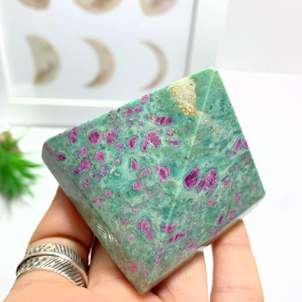 Ruby Fuchsite Pyramid Display Carving #2 (REDUCED) - Earth Family Crystals