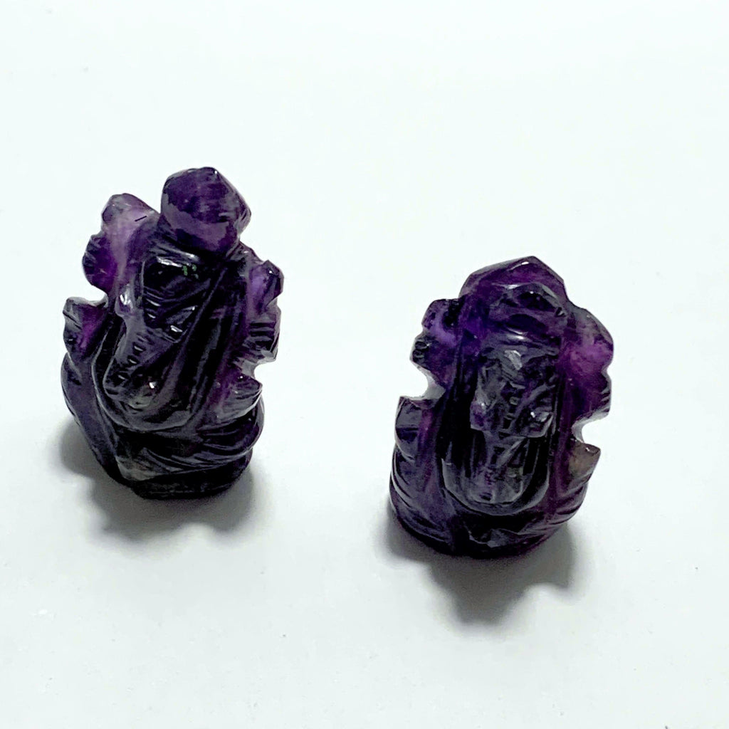 One Amethyst Ganesha Small Carving - Earth Family Crystals