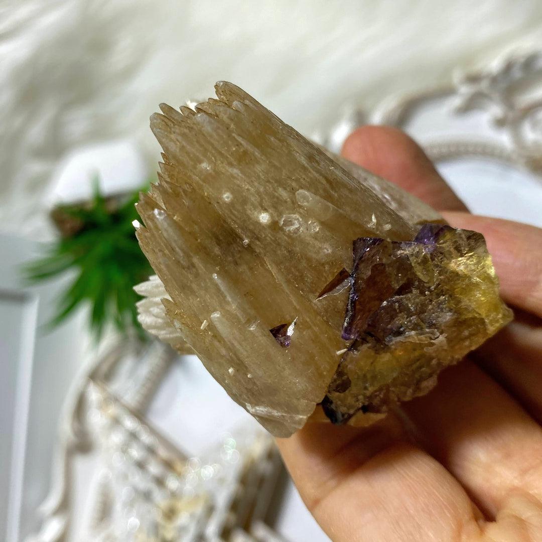 Very Rare old Collection Calcite flowers With Fluorite Inclusions from Cave-in-Rock Illinois - Earth Family Crystals