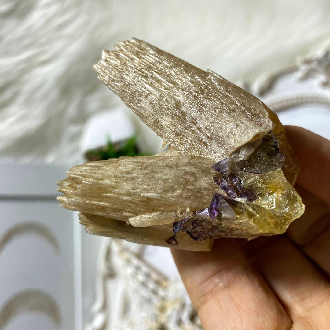 Very Rare old Collection Calcite flowers With Fluorite Inclusions from Cave-in-Rock Illinois - Earth Family Crystals