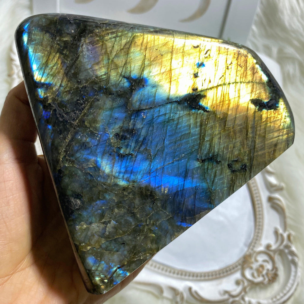 Beautiful Flashes Of Color XL Labradorite Standing Display Specimen - Earth Family Crystals