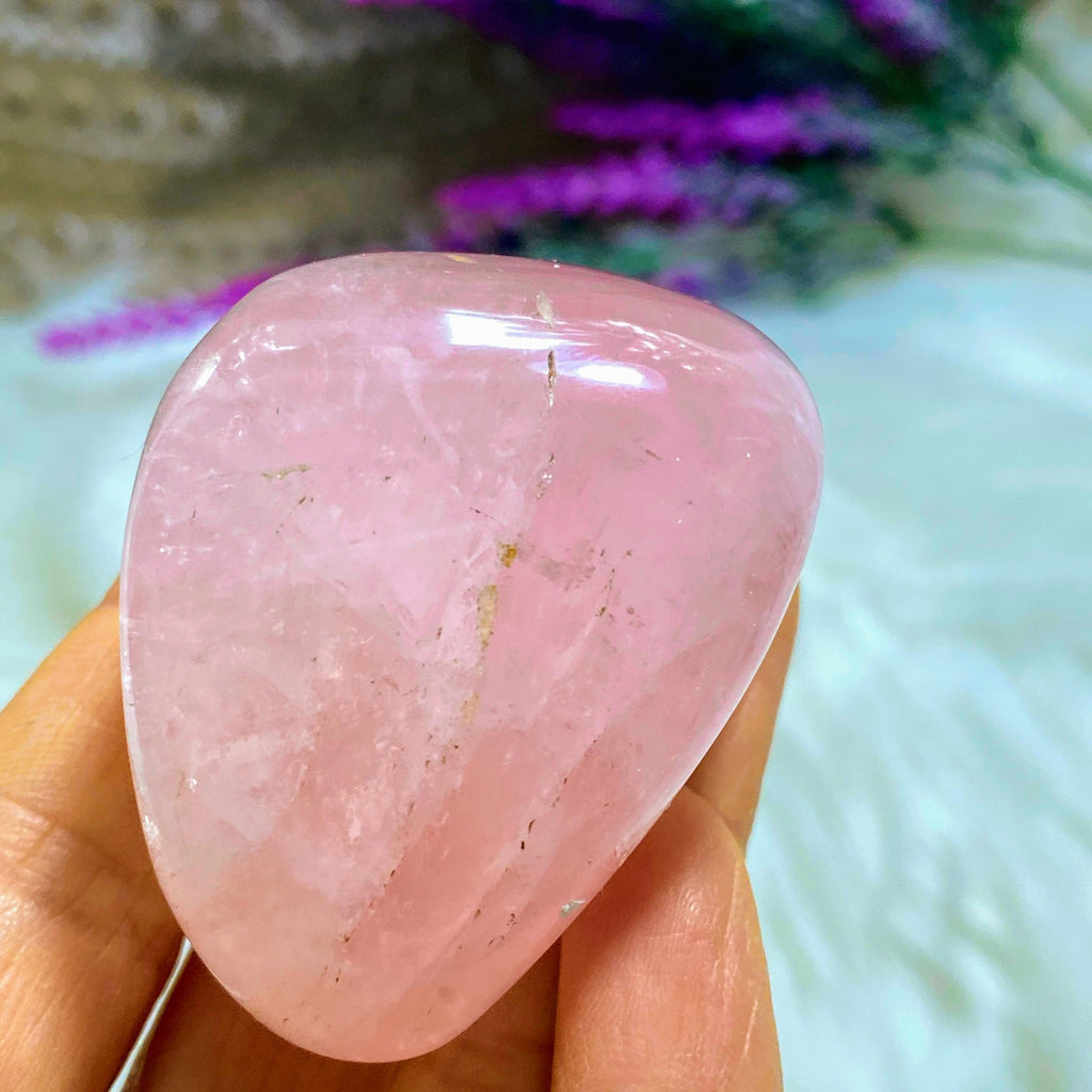 Sweet Candy pink Rose Quartz Hand Held Specimen #2 - Earth Family Crystals
