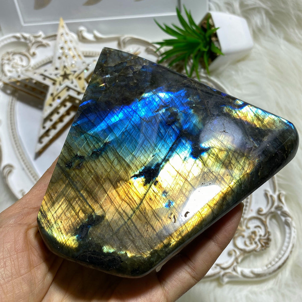 Beautiful Flashes Of Color XL Labradorite Standing Display Specimen - Earth Family Crystals