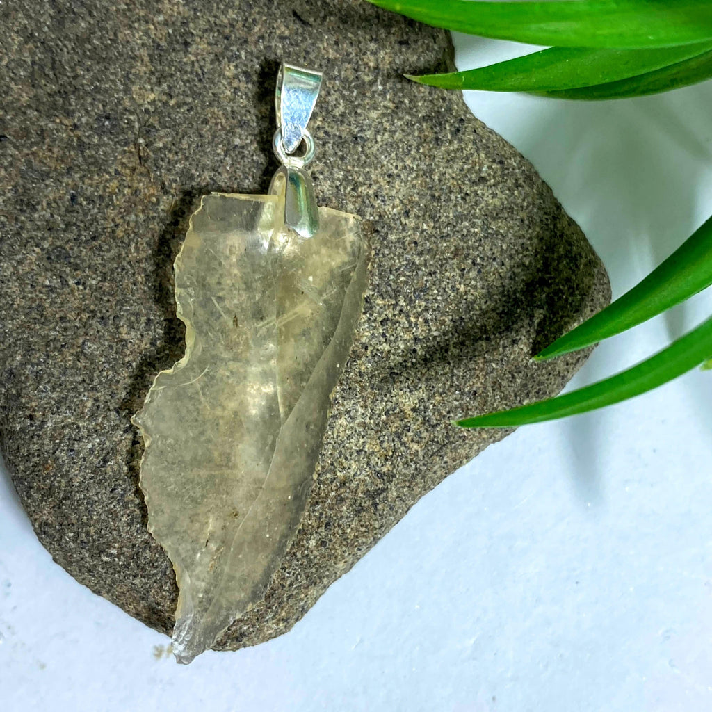 RESERVED For Sandy~Genuine Golden Libyan Desert Glass Natural Pendant in Sterling Silver (Includes Silver Chain) *REDUCED - Earth Family Crystals