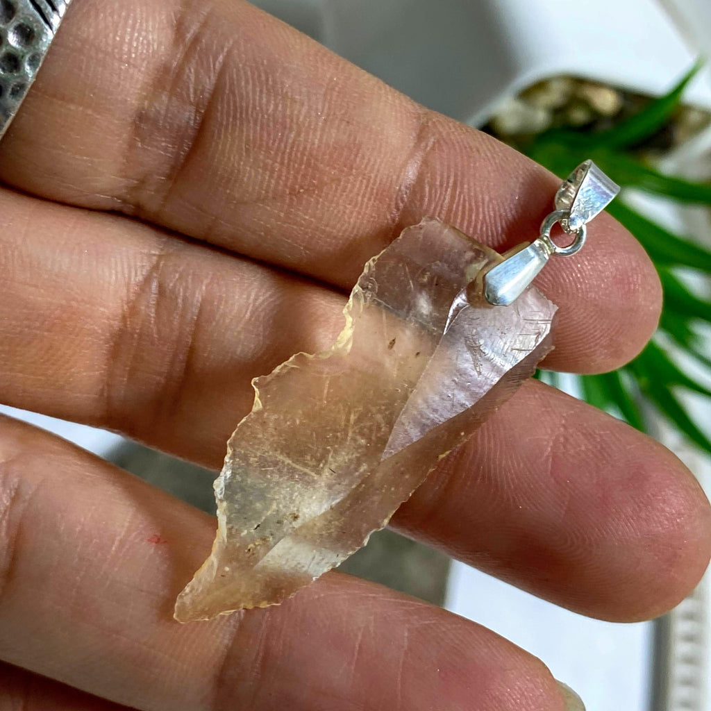 RESERVED For Sandy~Genuine Golden Libyan Desert Glass Natural Pendant in Sterling Silver (Includes Silver Chain) *REDUCED - Earth Family Crystals