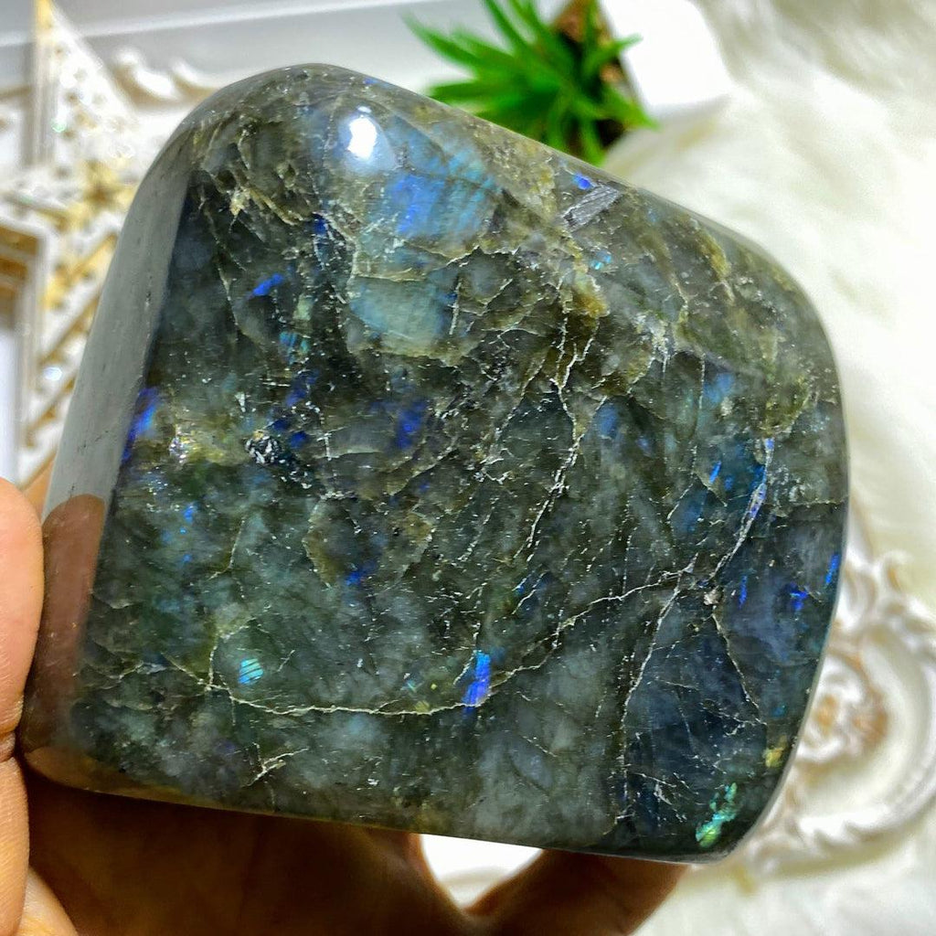Beautiful Flashes Chunky Labradorite Standing Display Specimen - Earth Family Crystals
